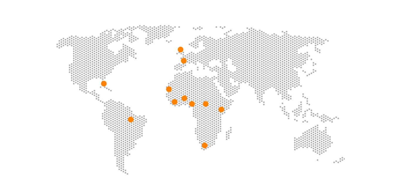 World Map with WMA Hub locations